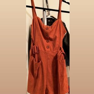Forever21 70’s style rust-colored romper